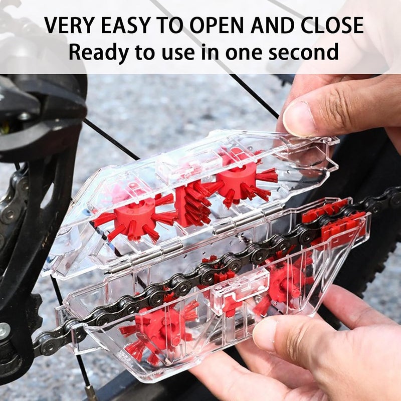 Senzz Bike Chain Cleaner Kit, Bicycle Chain Cleaning Brush Set with Gear Brush & Scrubber, Deep Clean Tool for Mountain, Road & BMX Bikes - Image 3